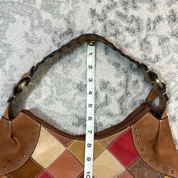 FOSSIL 1954 PATCHWORK GENUINE LEATHER HOBO SHOULDER BAG WOVEN STRAP - Picture 15 of 16